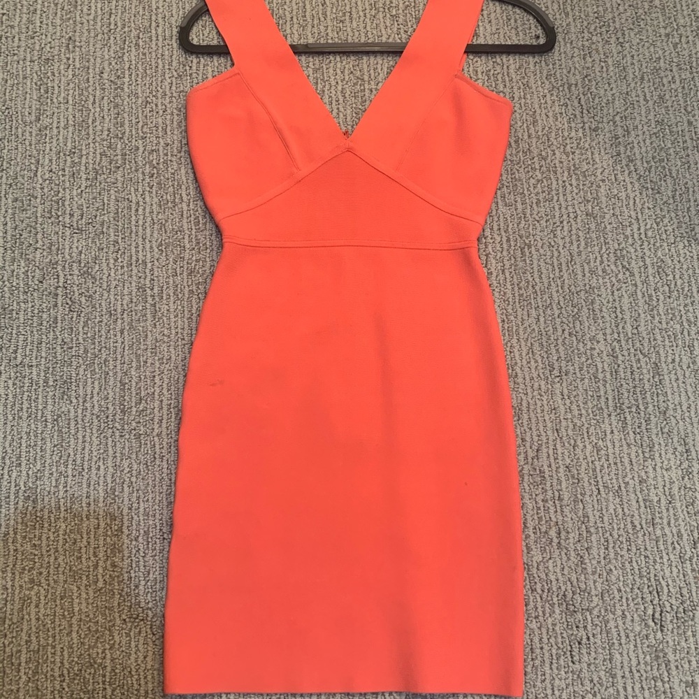 BCBG Coral Bandage V-neck dress